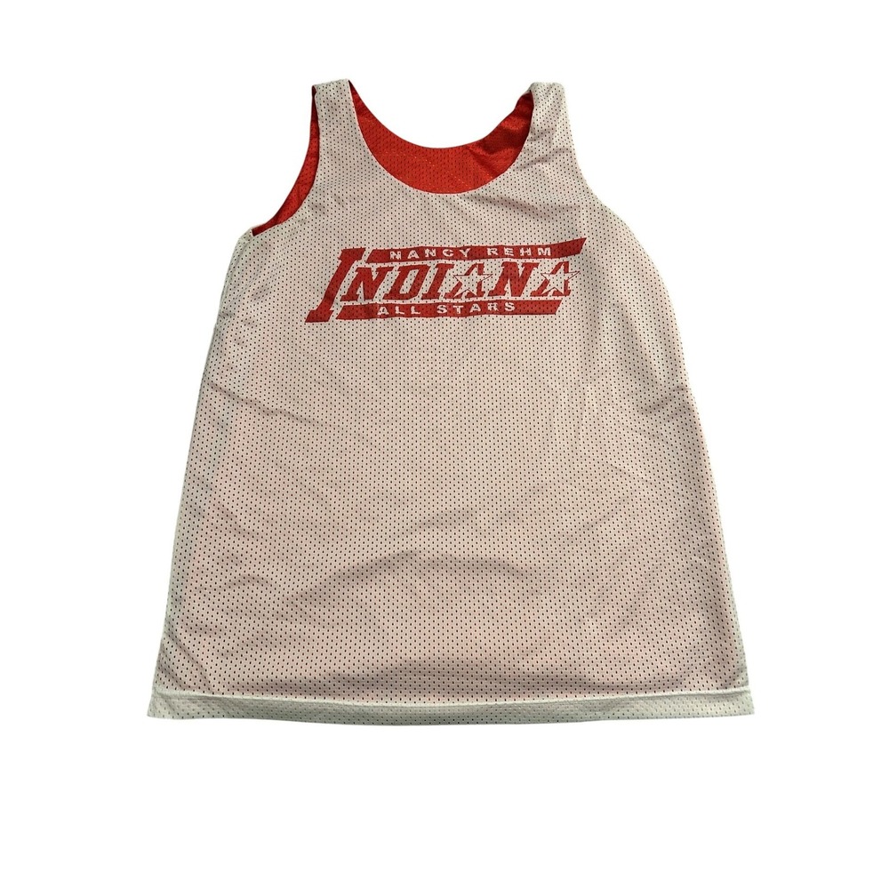 A4 Indiana All Stars Jersey Mens Large‎ White Red Excellent Nancy Rehm 11 Mesh